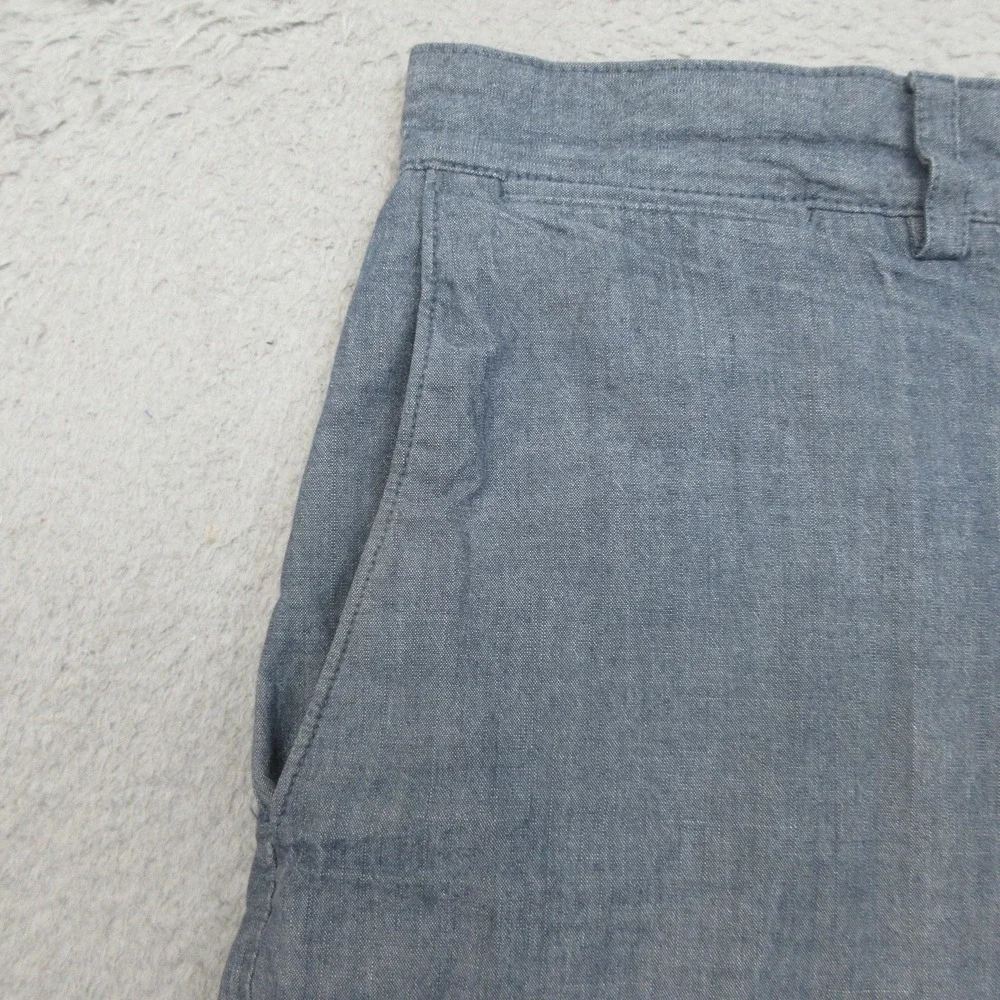 Banana Republic Chambray Chino Shorts Mens 38x10 Blue Cotton Casual Coastal Prep